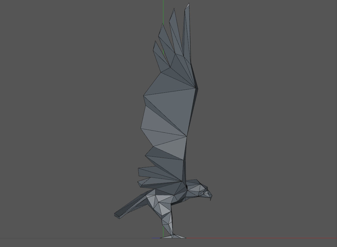 Low-poly eagle origami 3D print model_11