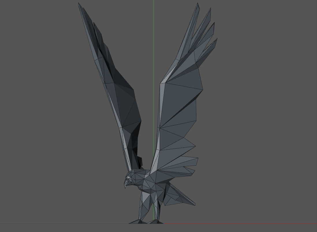 Low-poly eagle origami 3D print model_6