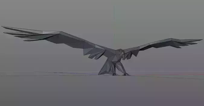 lowpoly eagle raven