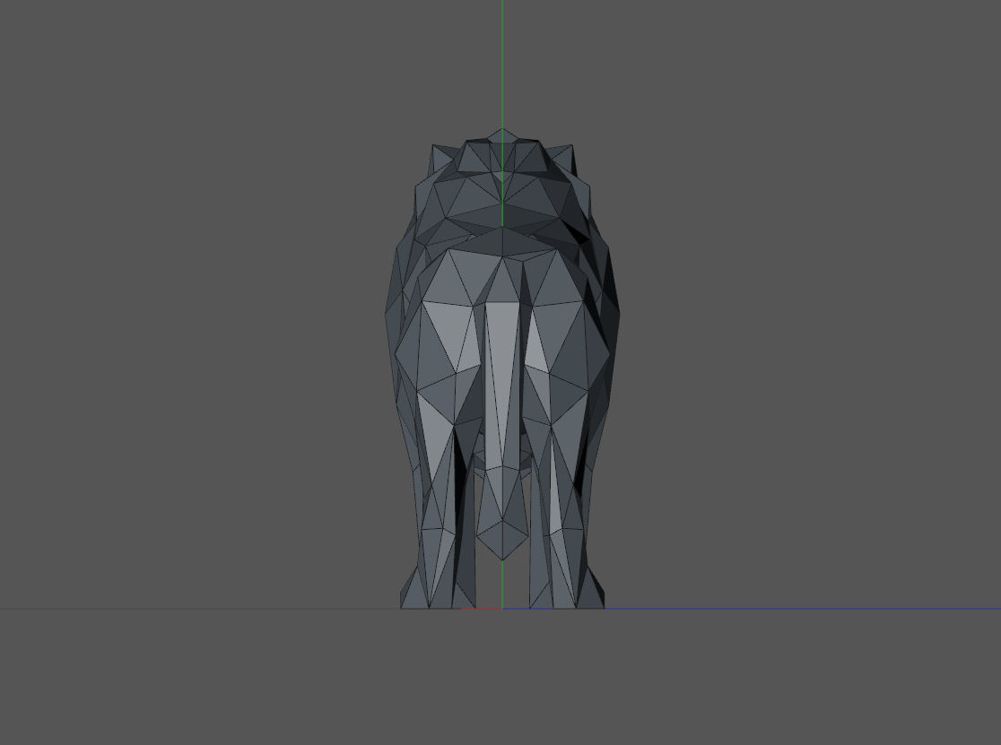 low poly leon lion 3D print model_8