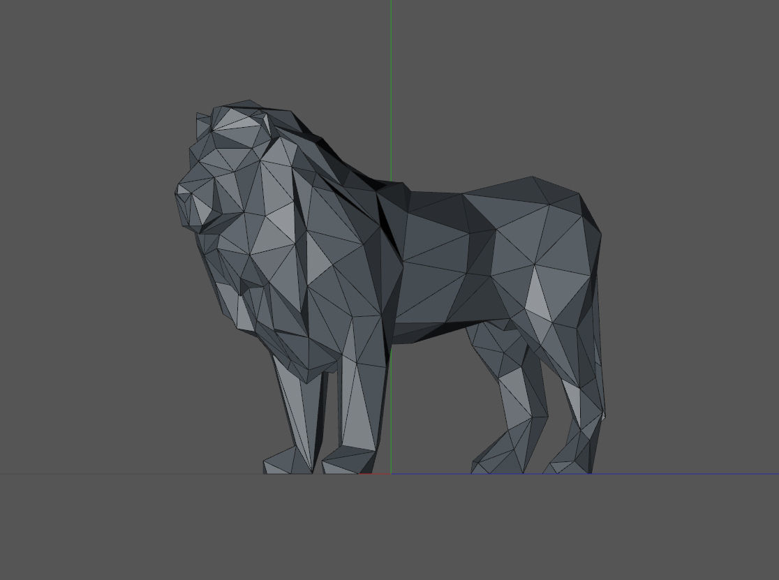 low poly leon lion 3D print model_11