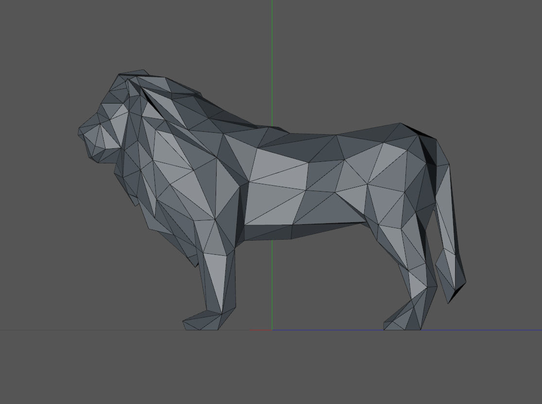 low poly leon lion 3D print model_10