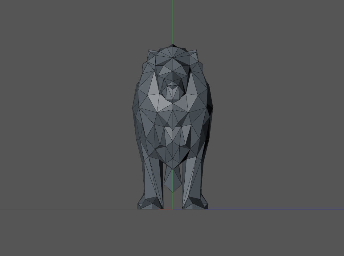 low poly leon lion 3D print model_4