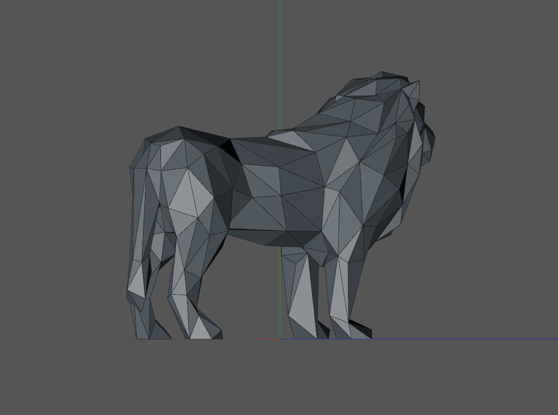 low poly leon lion 3D print model_7