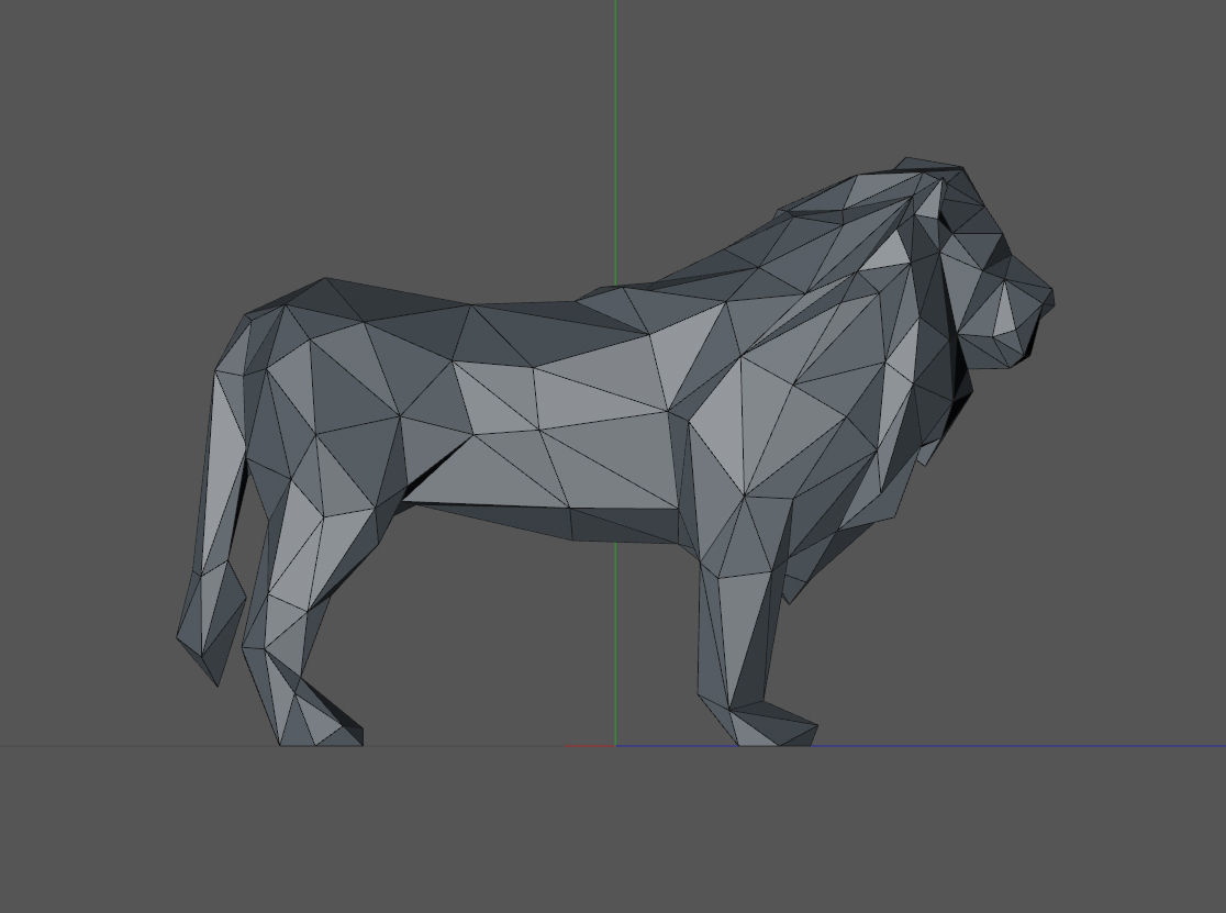 low poly leon lion 3D print model_6