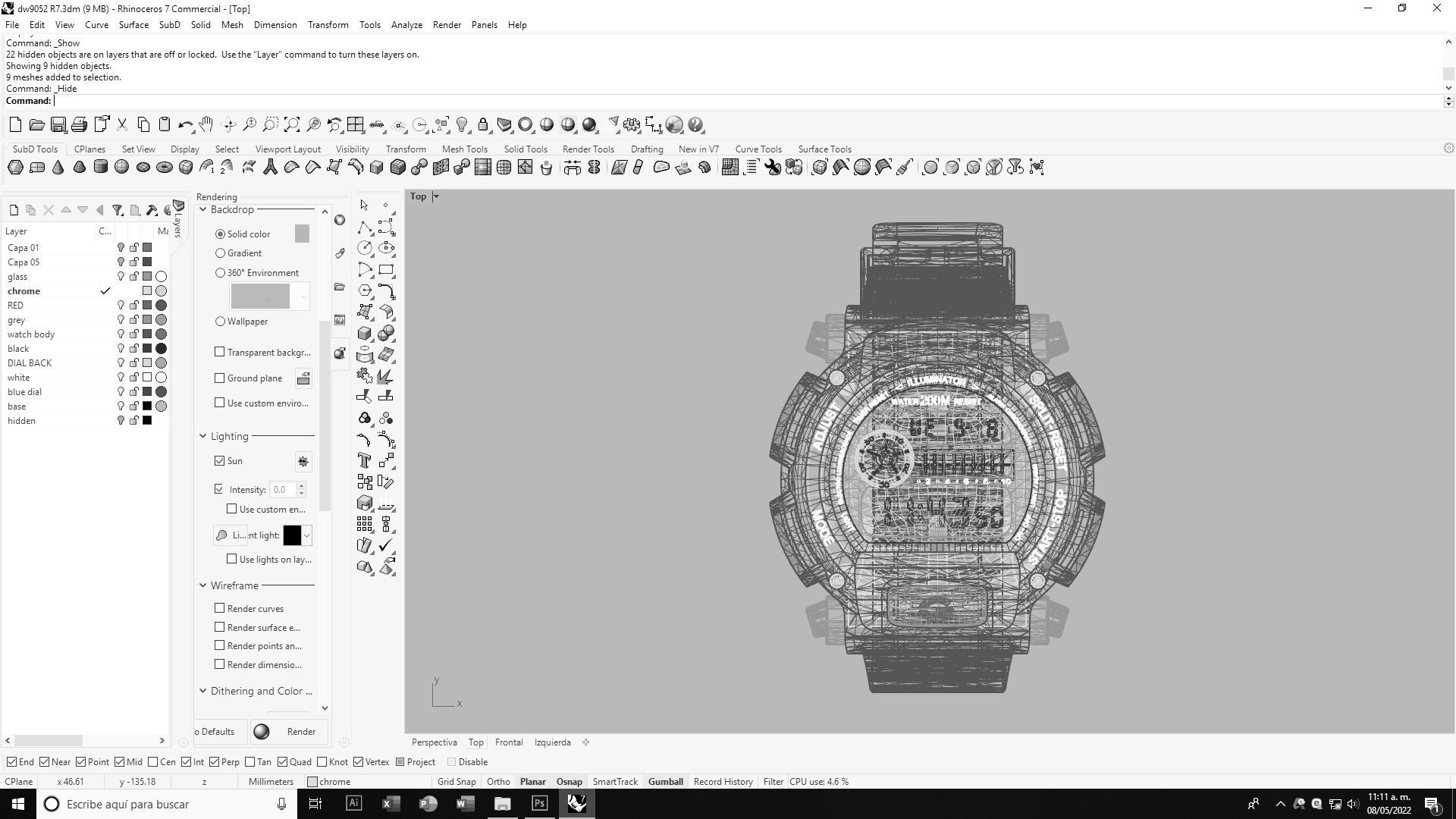 Tough Digital Quartz Watch 3D model_18