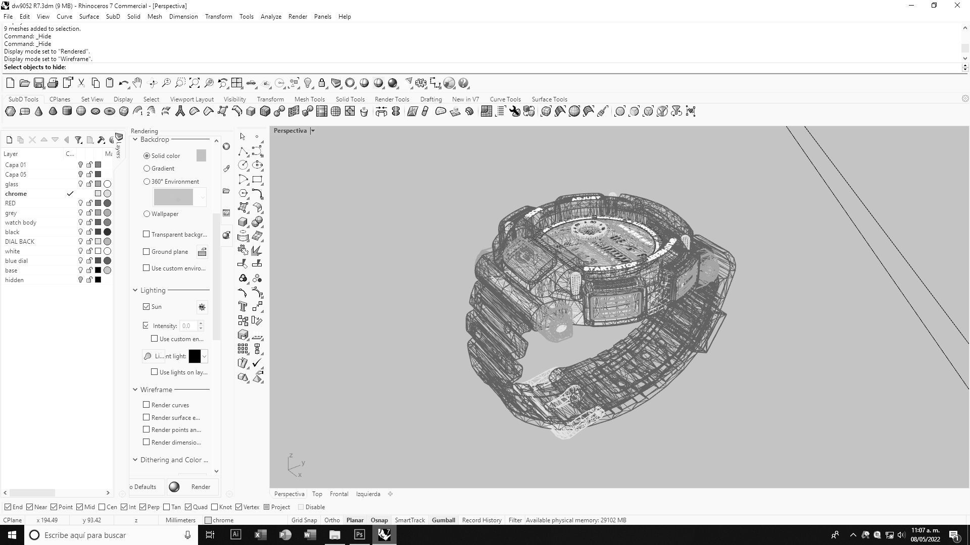 Tough Digital Quartz Watch 3D model_14