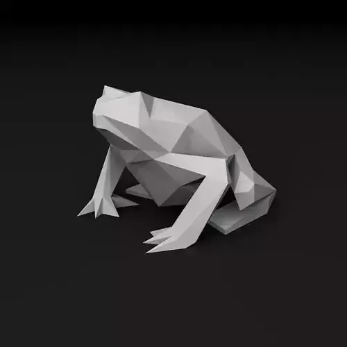 low poly frog origami