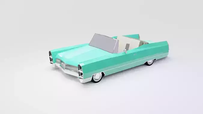 Low Poly 3D Cadillac toy convertible