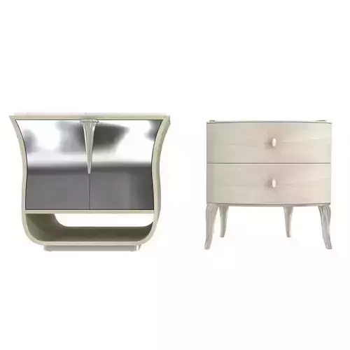 Caracole Lilian door drawer nightstand  3D model