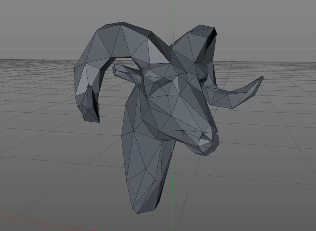 low Poly Head Ram 3D print model_3