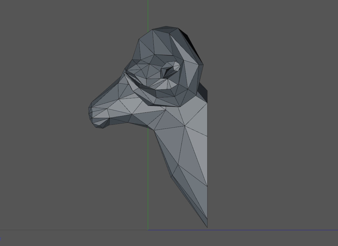 low Poly Head Ram 3D print model_5