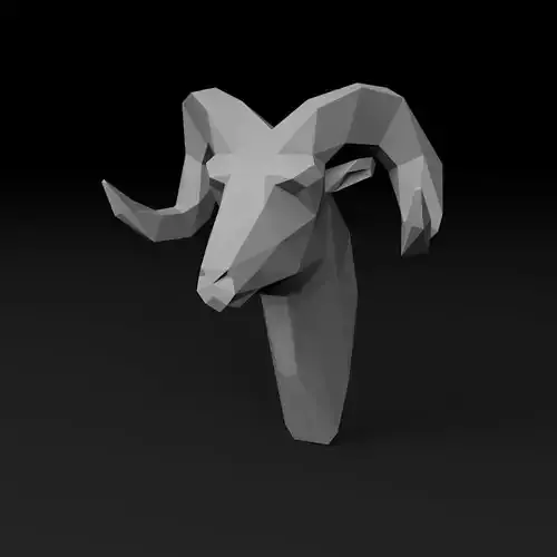 low Poly Head Ram