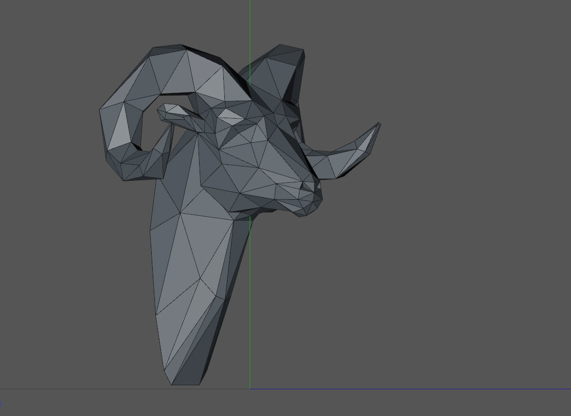 low Poly Head Ram 3D print model_8