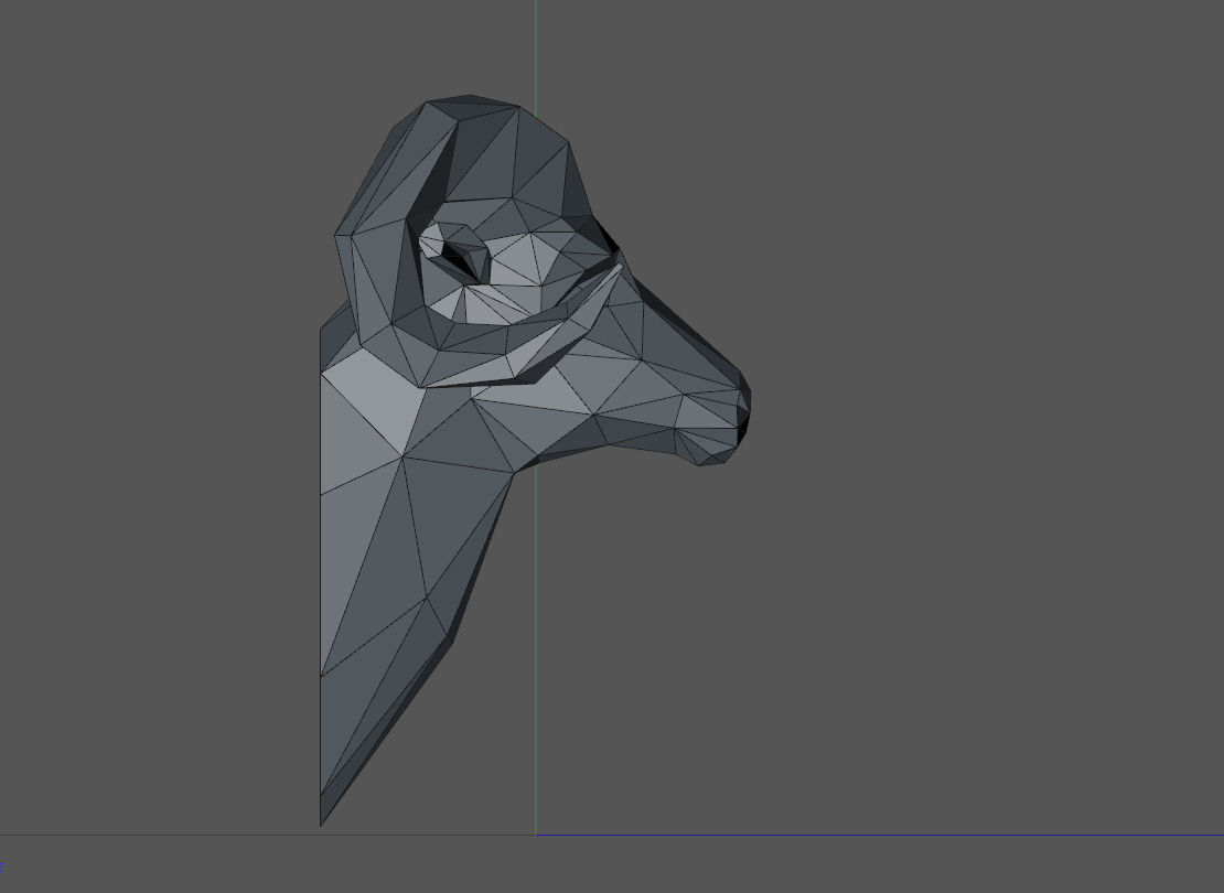 low Poly Head Ram 3D print model_9