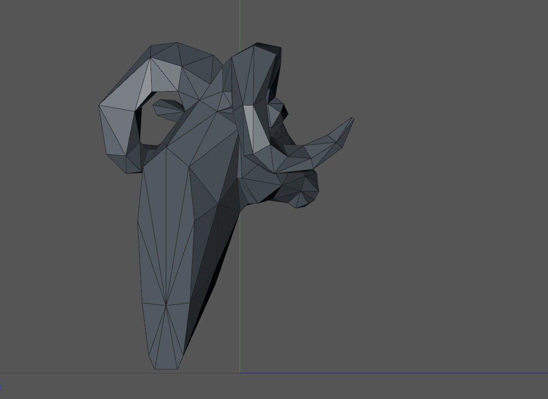 low Poly Head Ram 3D print model_10