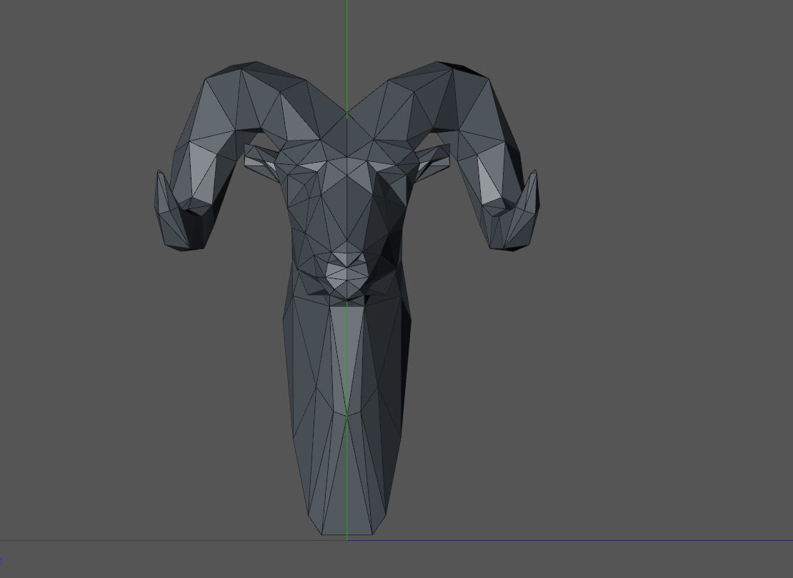 low Poly Head Ram 3D print model_7