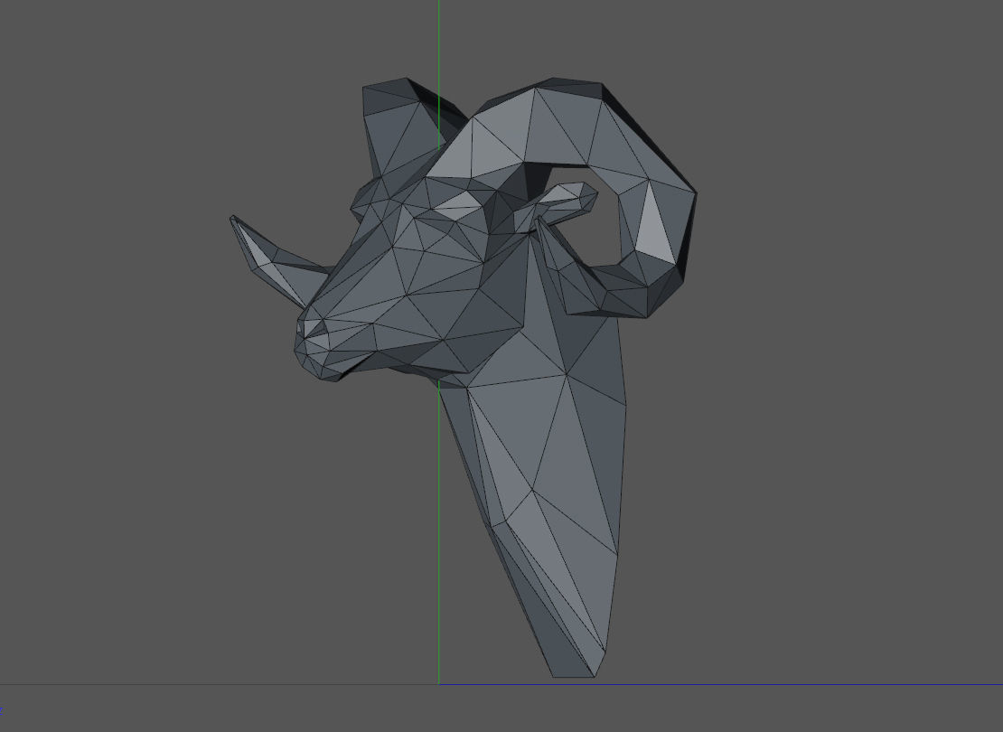 low Poly Head Ram 3D print model_6