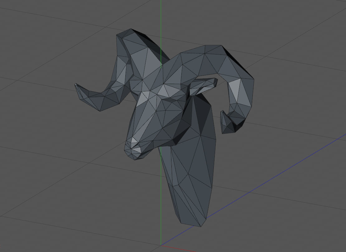 low Poly Head Ram 3D print model_4