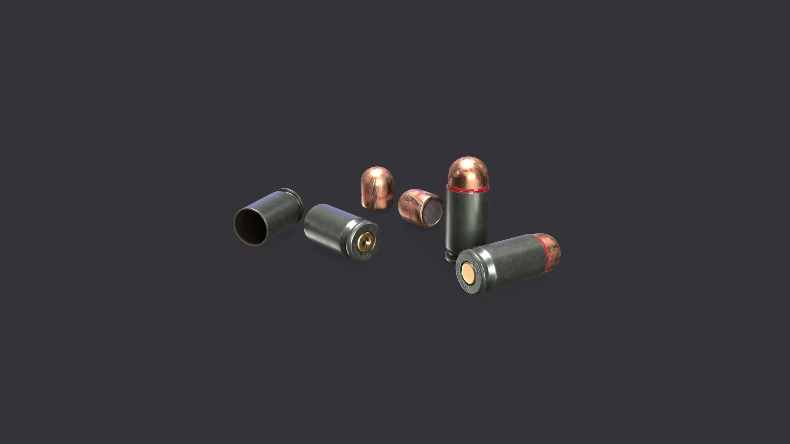 Makarov gun disassemble Low-poly 3D model_13