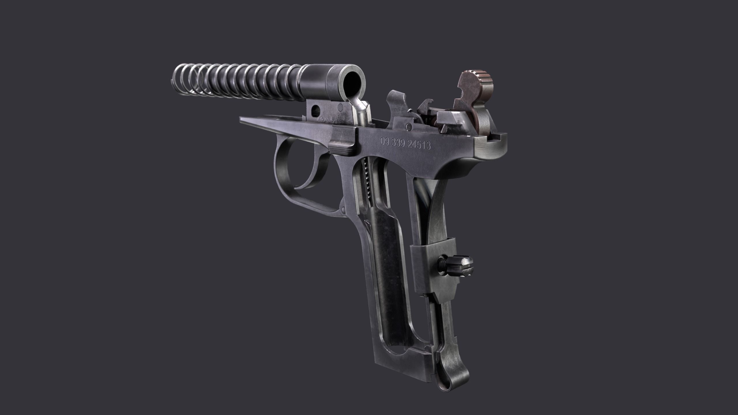 Makarov gun disassemble Low-poly 3D model_7