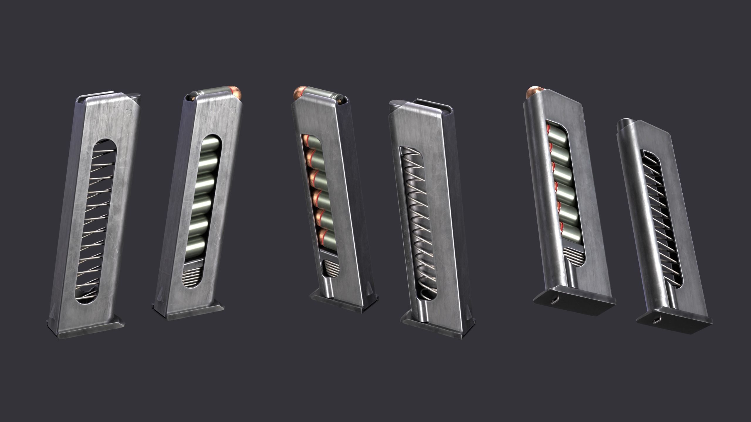 Makarov gun disassemble Low-poly 3D model_9