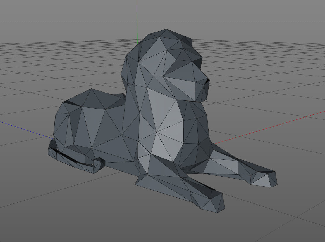 Low poly lion 3D print model_3