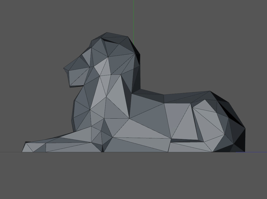 Low poly lion 3D print model_1