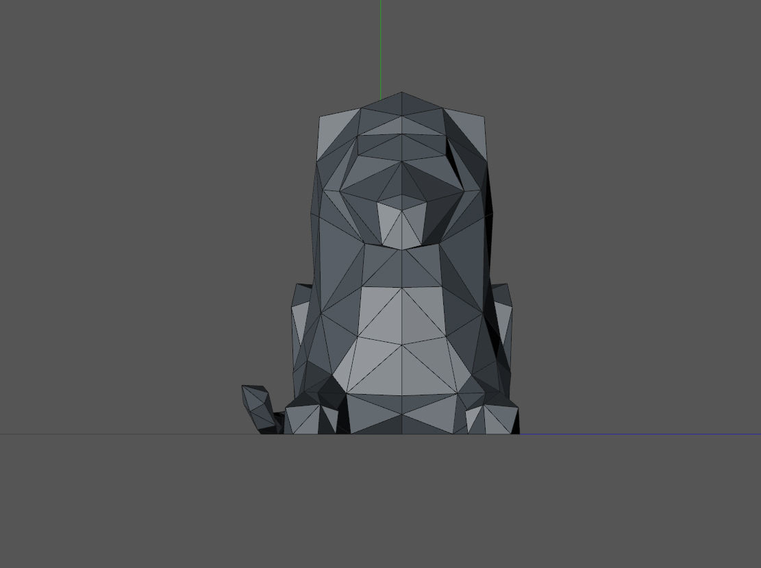 Low poly lion 3D print model_5