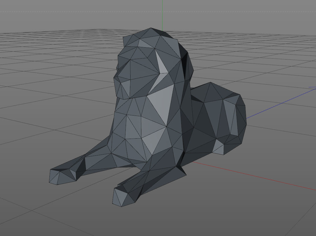 Low poly lion 3D print model_11
