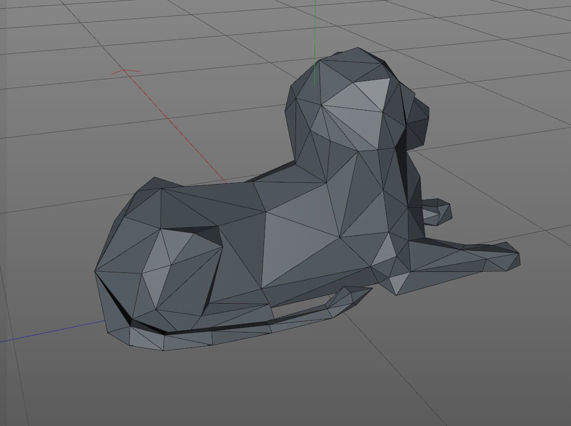 Low poly lion 3D print model_2