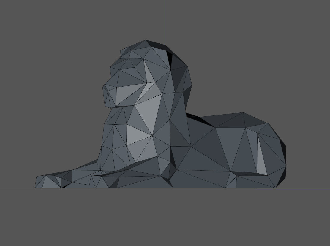 Low poly lion 3D print model_4