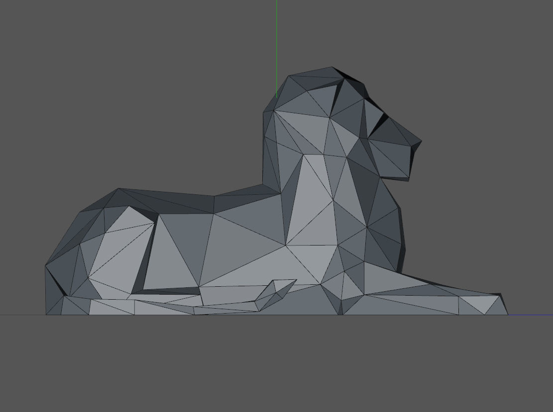 Low poly lion 3D print model_7
