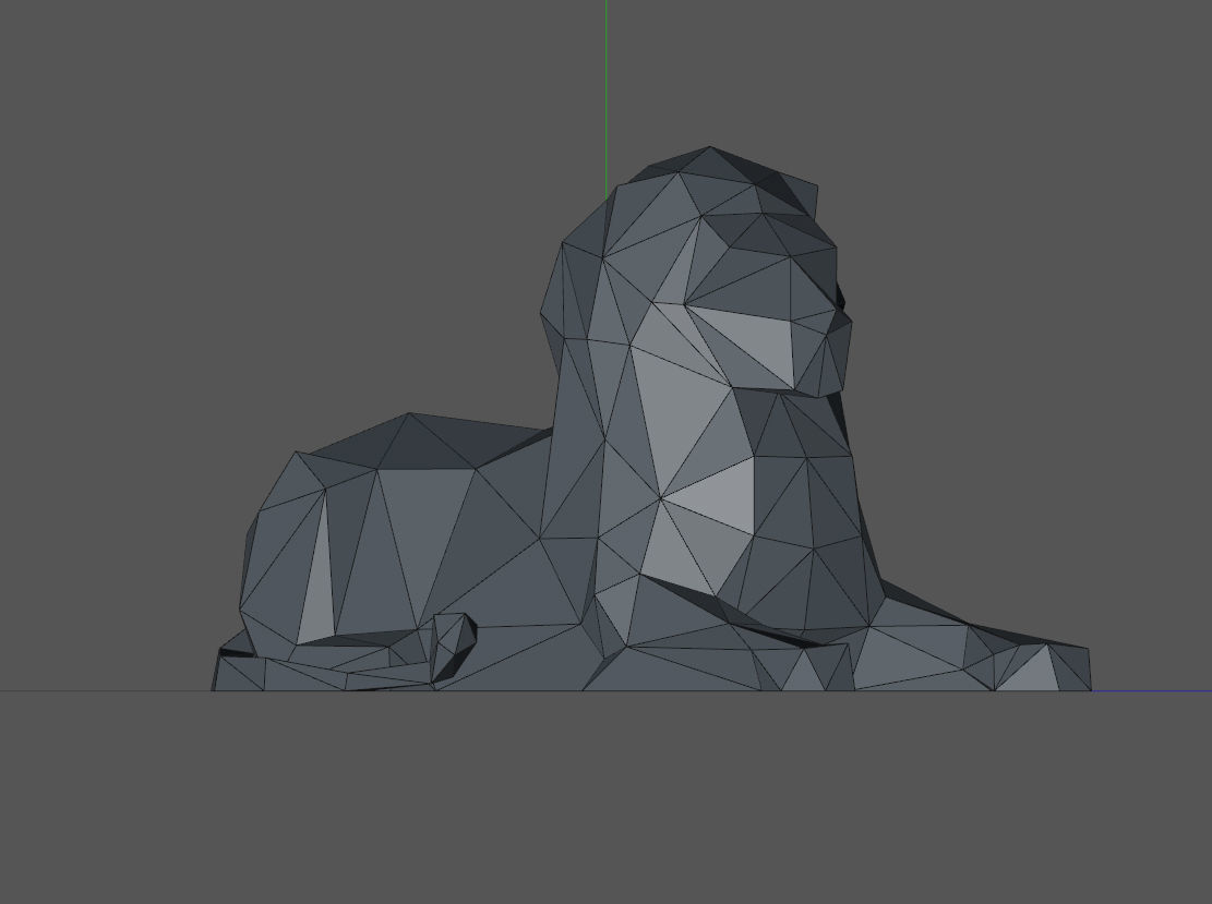 Low poly lion 3D print model_6