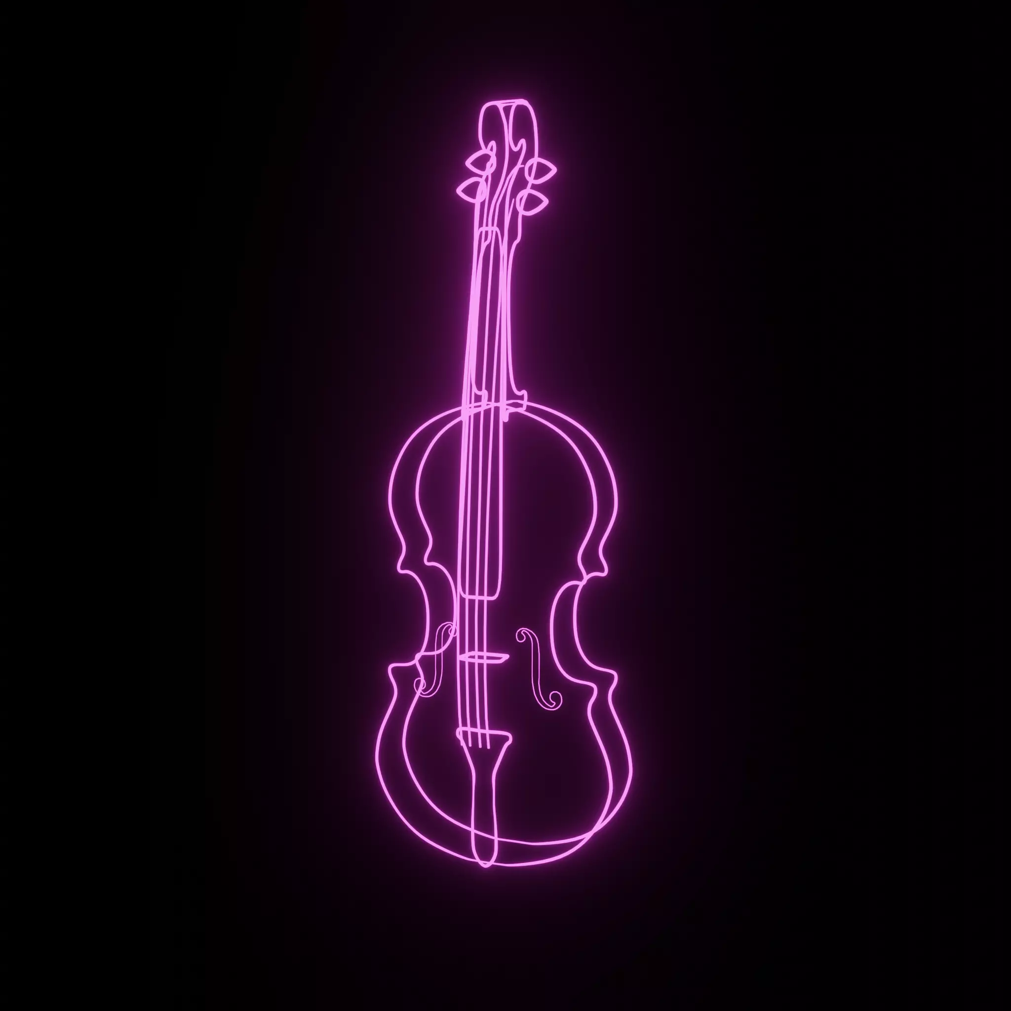 Violin Low-poly 3D model_0