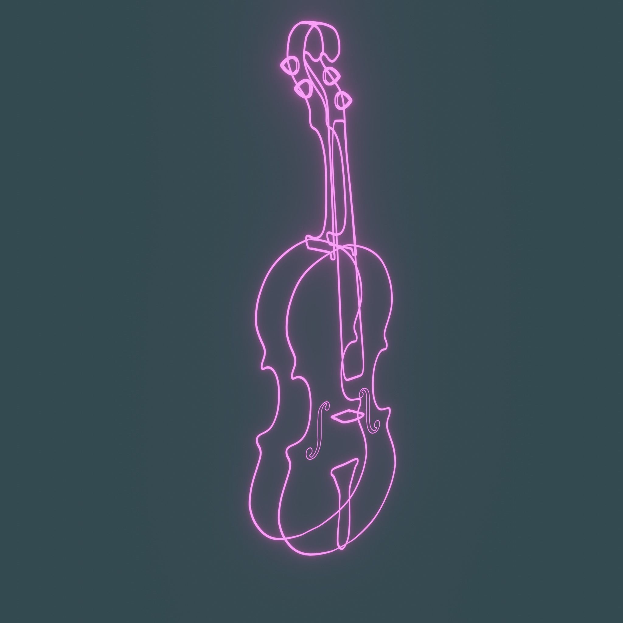 Violin Low-poly 3D model_3