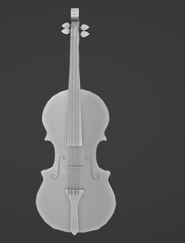 Violin Low-poly 3D model_4