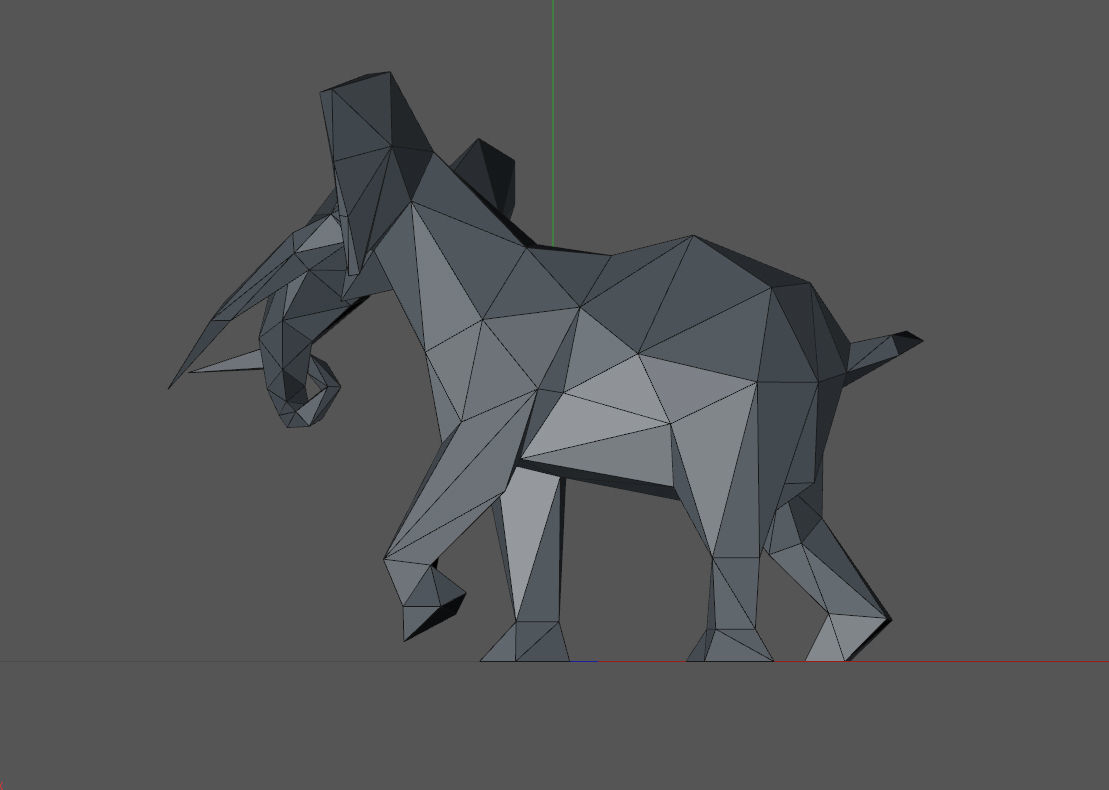 Low poly elephant polygonal 3D print model_8