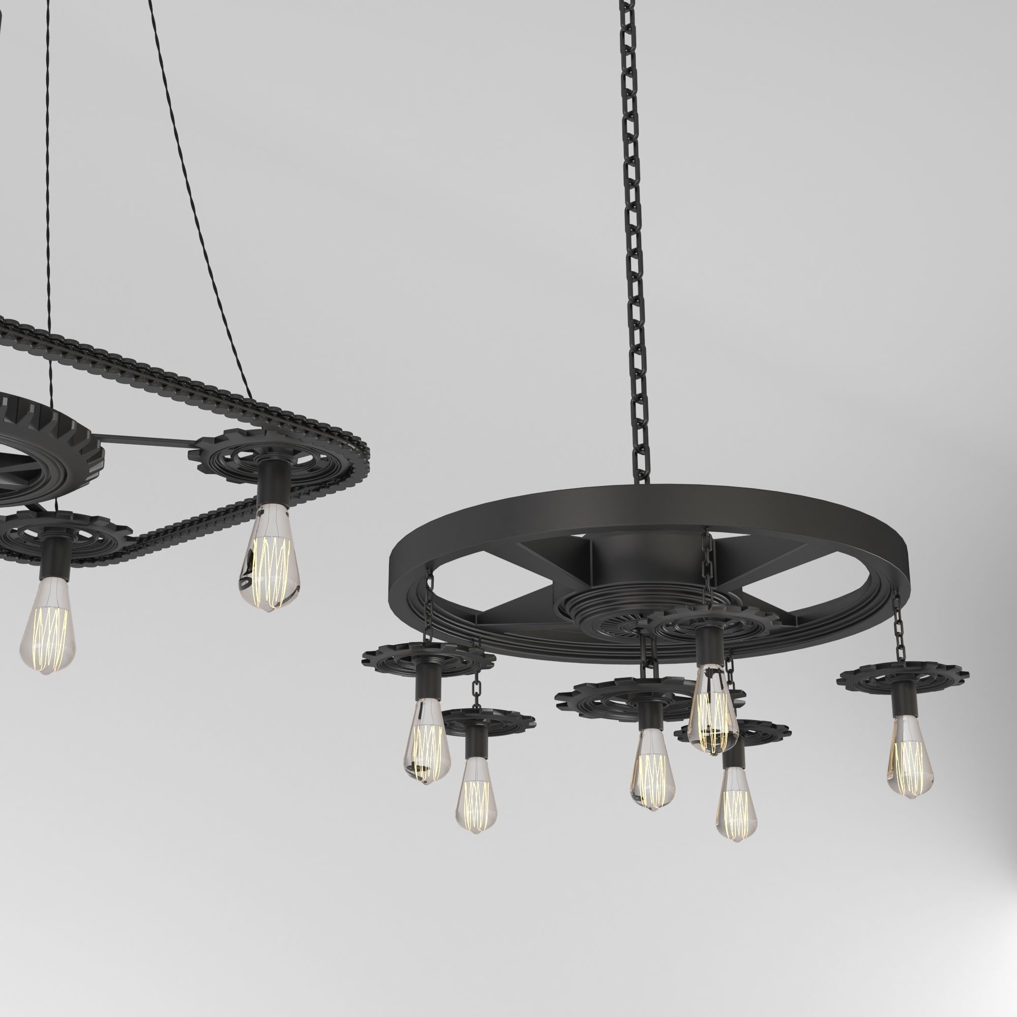 Pendant Edison Lamps 3D model_4