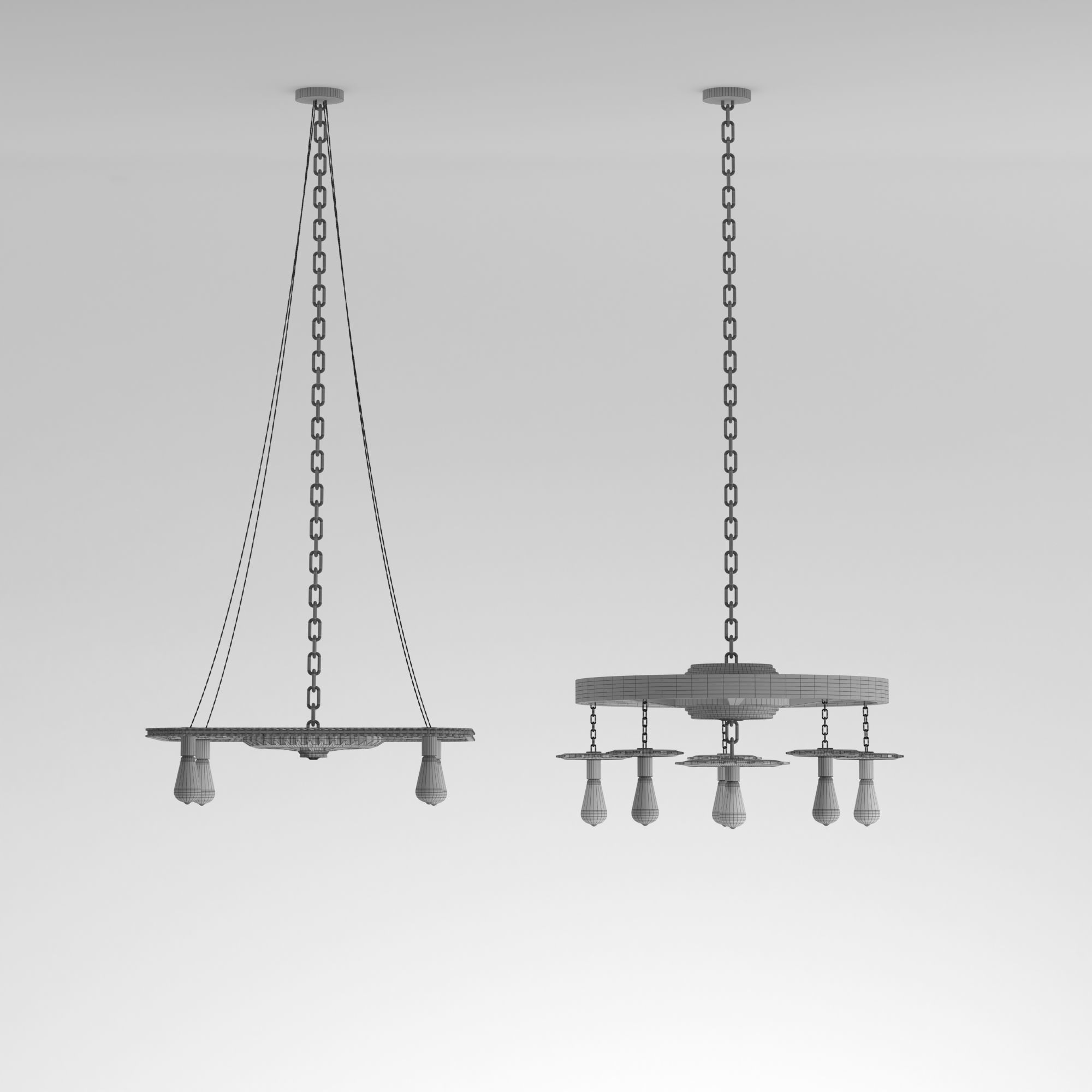 Pendant Edison Lamps 3D model_8
