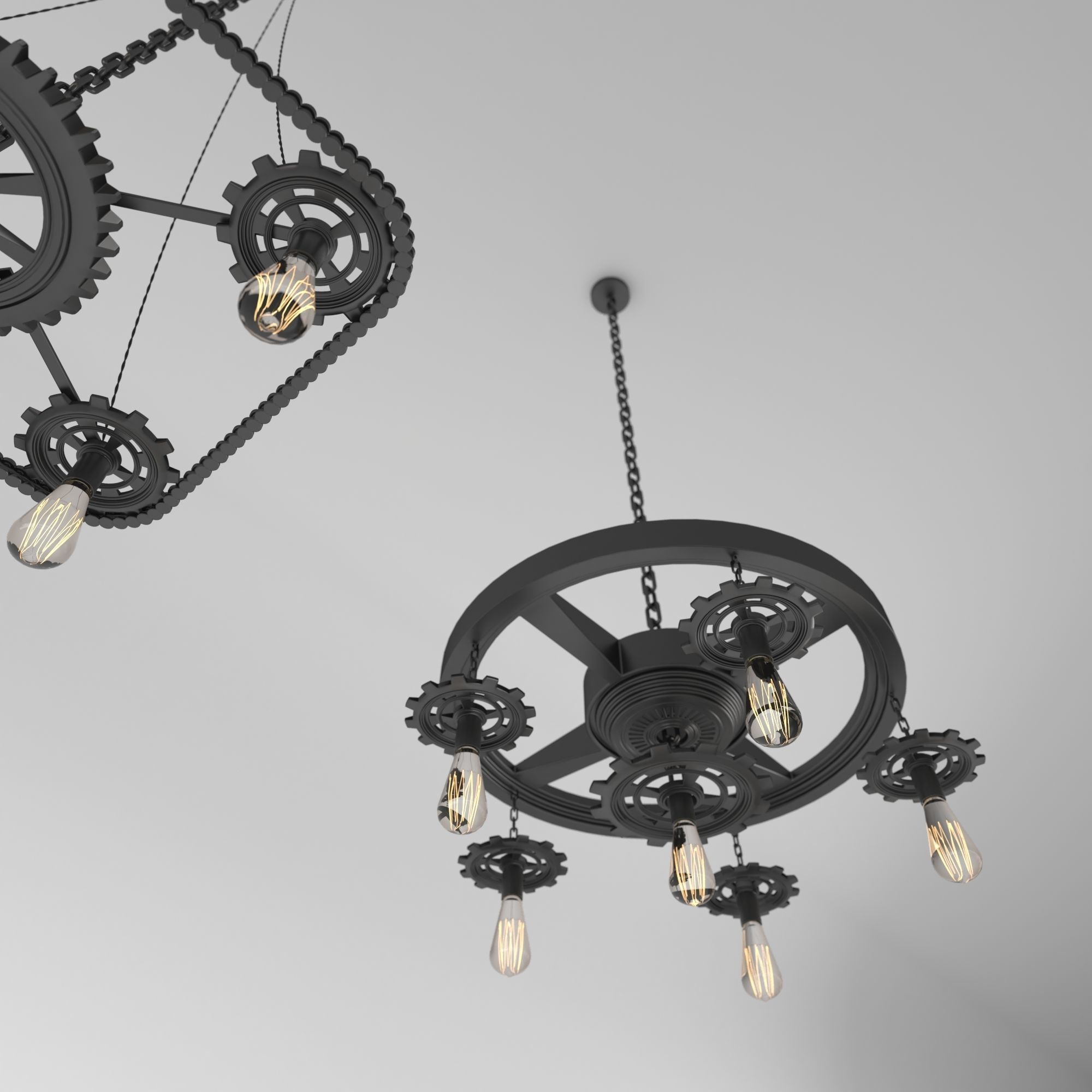 Pendant Edison Lamps 3D model_2