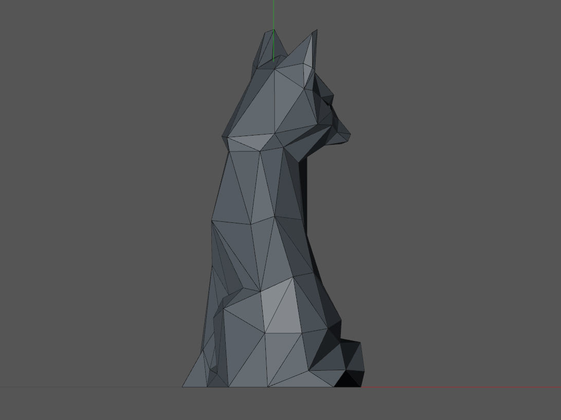 Low poly fox polygonal sculpture of 3D print model_15