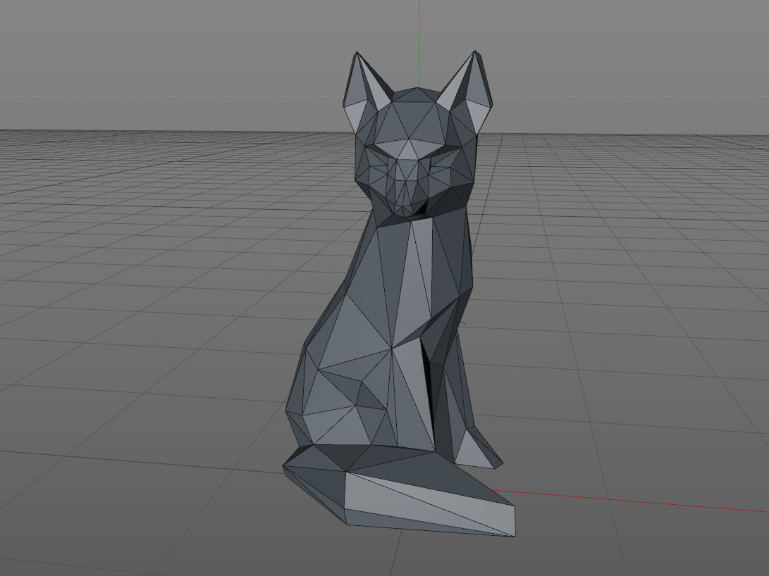 Low poly fox polygonal sculpture of 3D print model_9