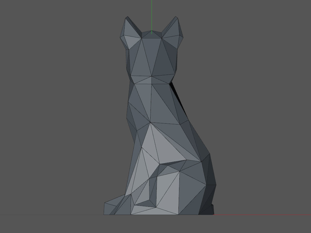 Low poly fox polygonal sculpture of 3D print model_16