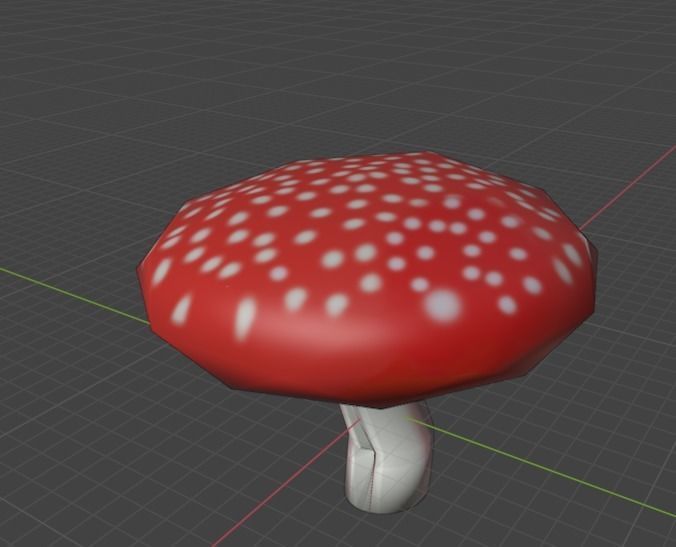 MUSHROOM Low-poly 3D model_1