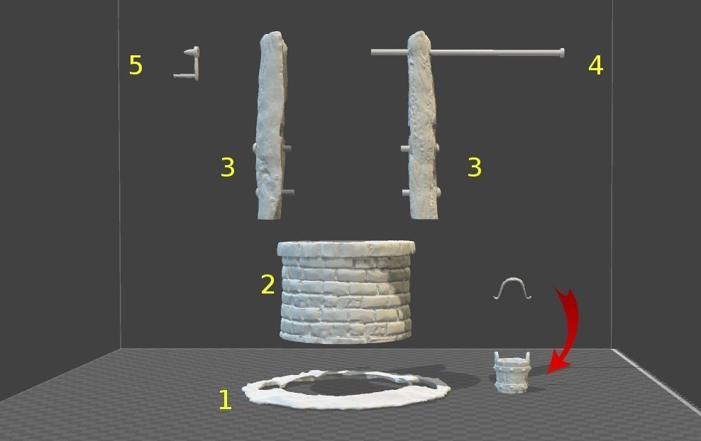 Ancient water well  3D print model_2