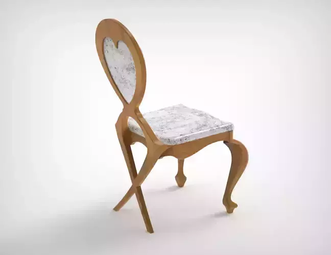 3D chair model with heart shaped seat