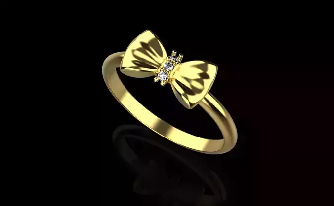 ring with bows and stones