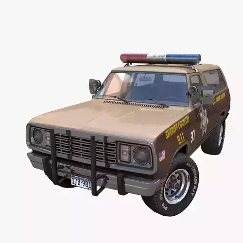 80s sheriff car Low-poly 3D model