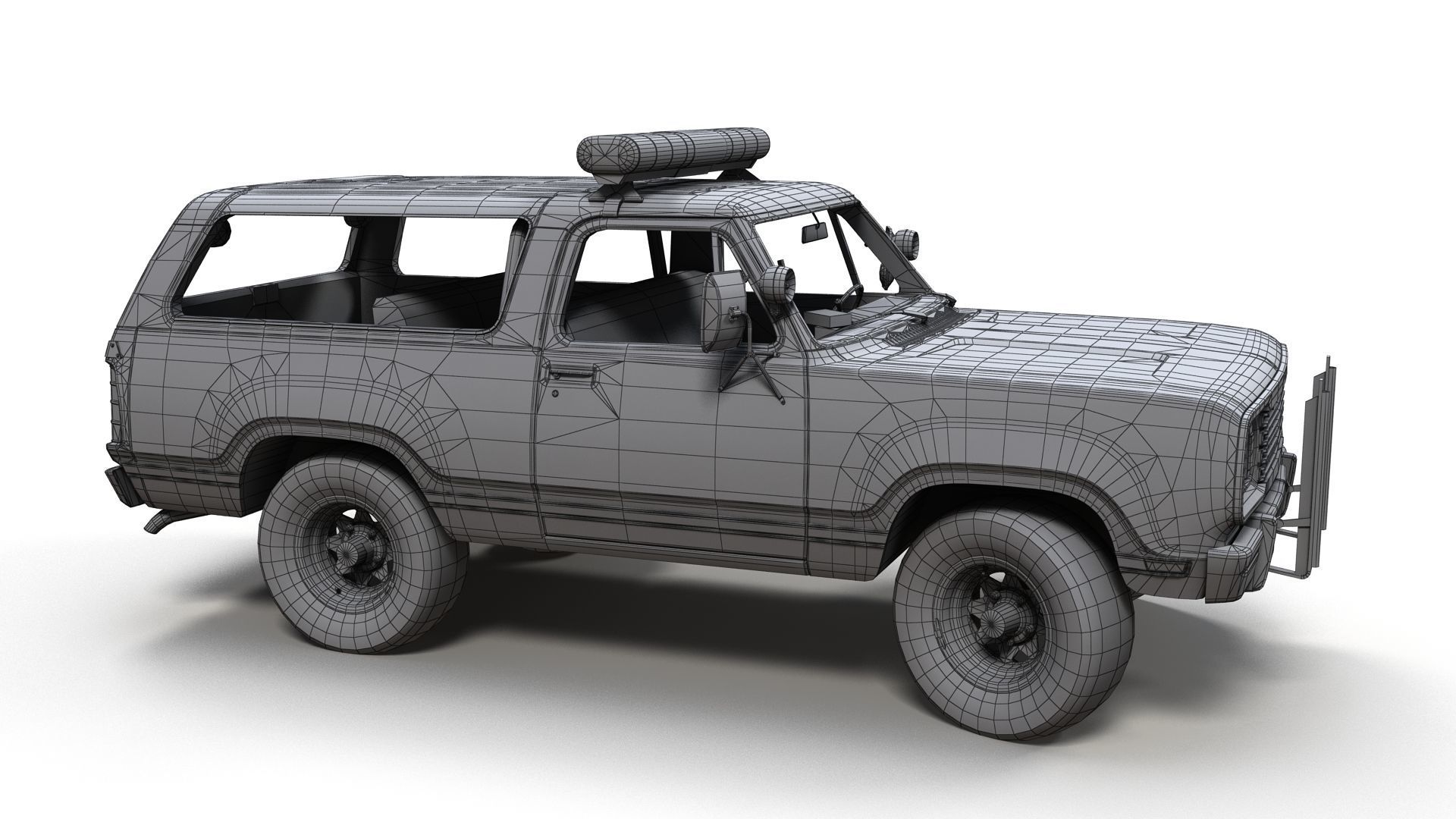 80s sheriff car Low-poly 3D model_15